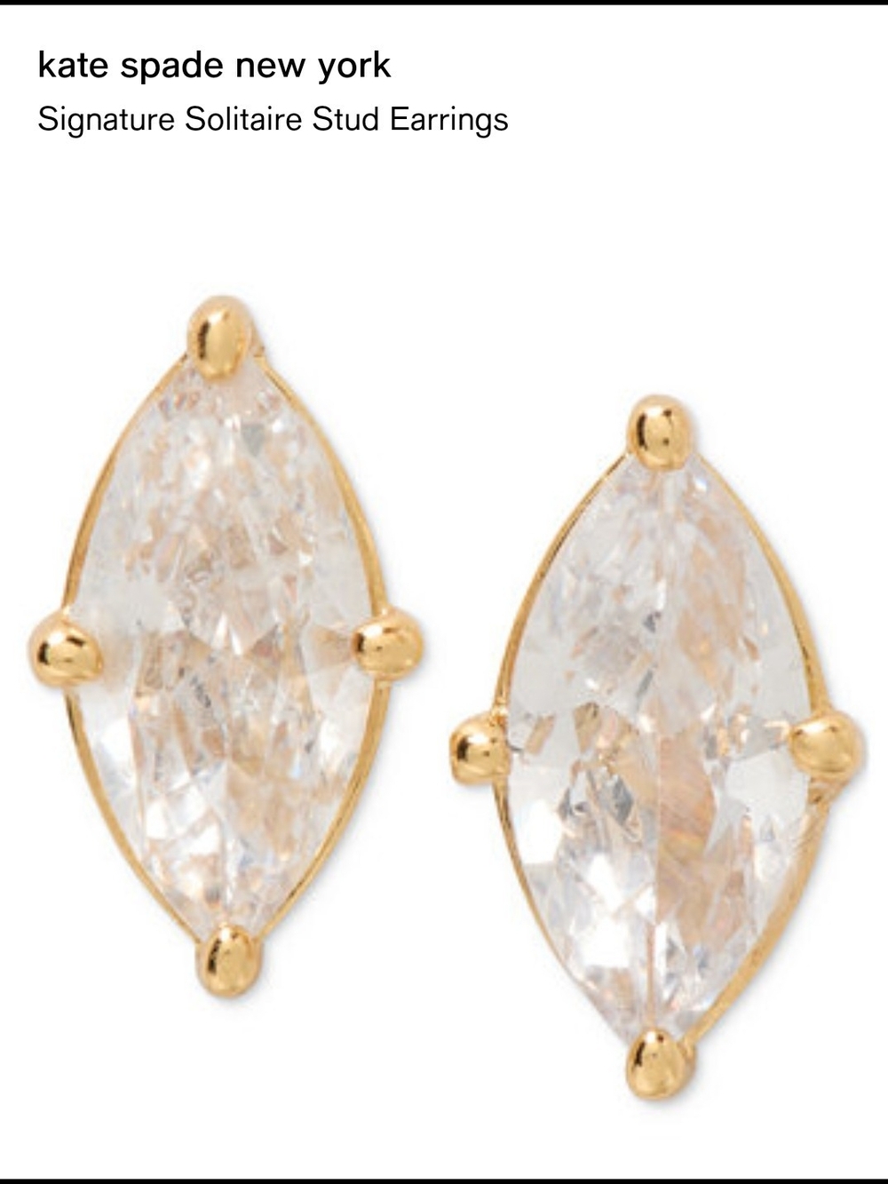 NWT KATE SPADE new york Signature Clear Solitaire Stud Earrings